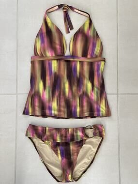 Victoria's Secret Swim 36D/M Tankini Bikini Swimwear Print Swimsuit